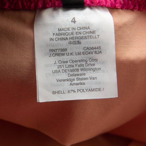 J.Crew One Piece Bathing Suit Ruffle Bandeau Swim Suit Rickrack Trim Pink Size 4 - Picture 5 of 7